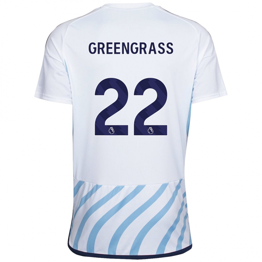 Barn Charlotte Greengrass #22 Hvit Blå Bortetrøye Drakt Trøye 2023/24 Skjorter T-Skjorte