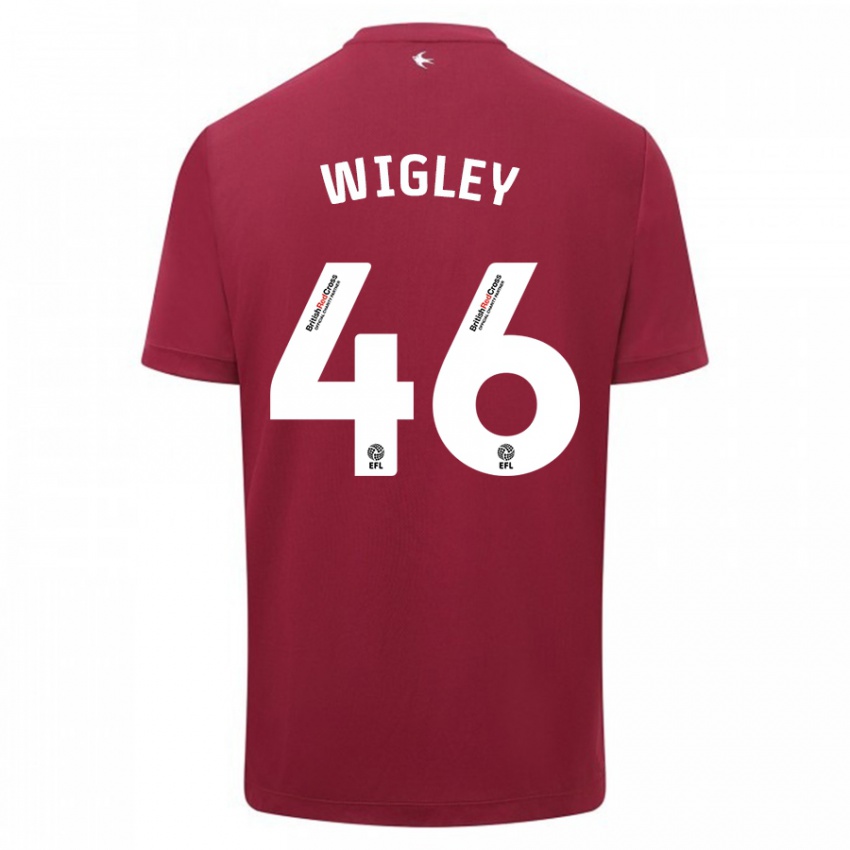 Barn Morgan Wigley #46 Rød Bortetrøye Drakt Trøye 2023/24 Skjorter T-Skjorte