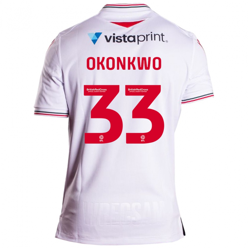 Barn Arthur Okonkwo #33 Hvit Bortetrøye Drakt Trøye 2023/24 Skjorter T-Skjorte
