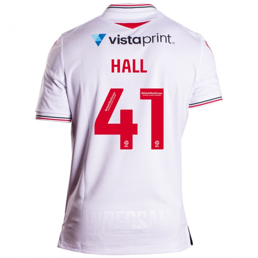 Barn Liam Hall #41 Hvit Bortetrøye Drakt Trøye 2023/24 Skjorter T-Skjorte