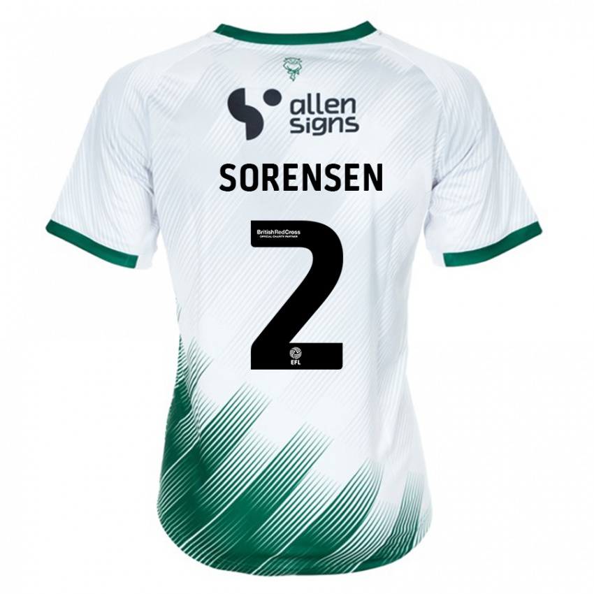 Barn Lasse Sörensen #2 Hvit Bortetrøye Drakt Trøye 2023/24 Skjorter T-Skjorte