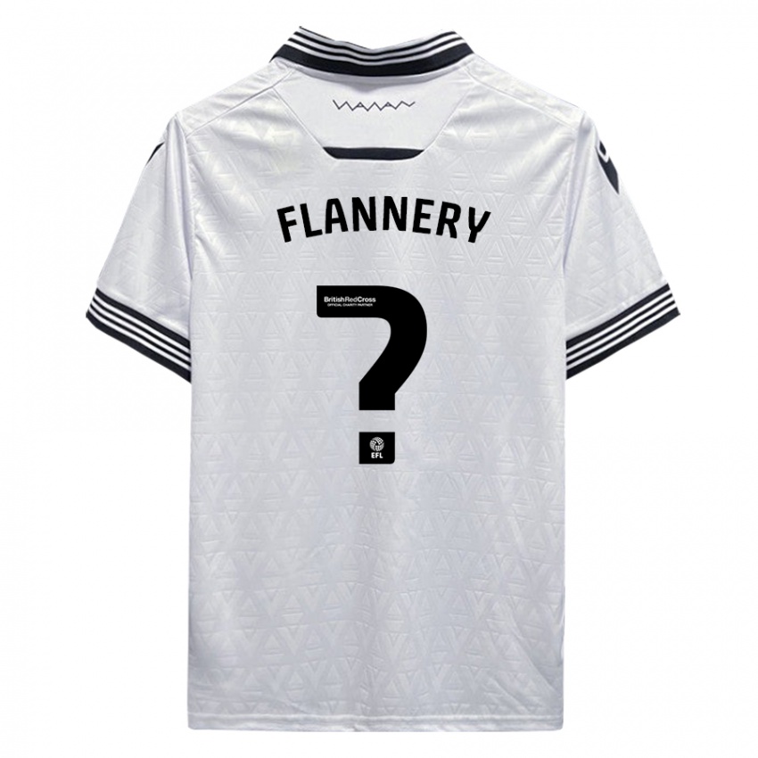 Barn Cian Flannery #0 Hvit Bortetrøye Drakt Trøye 2023/24 Skjorter T-Skjorte