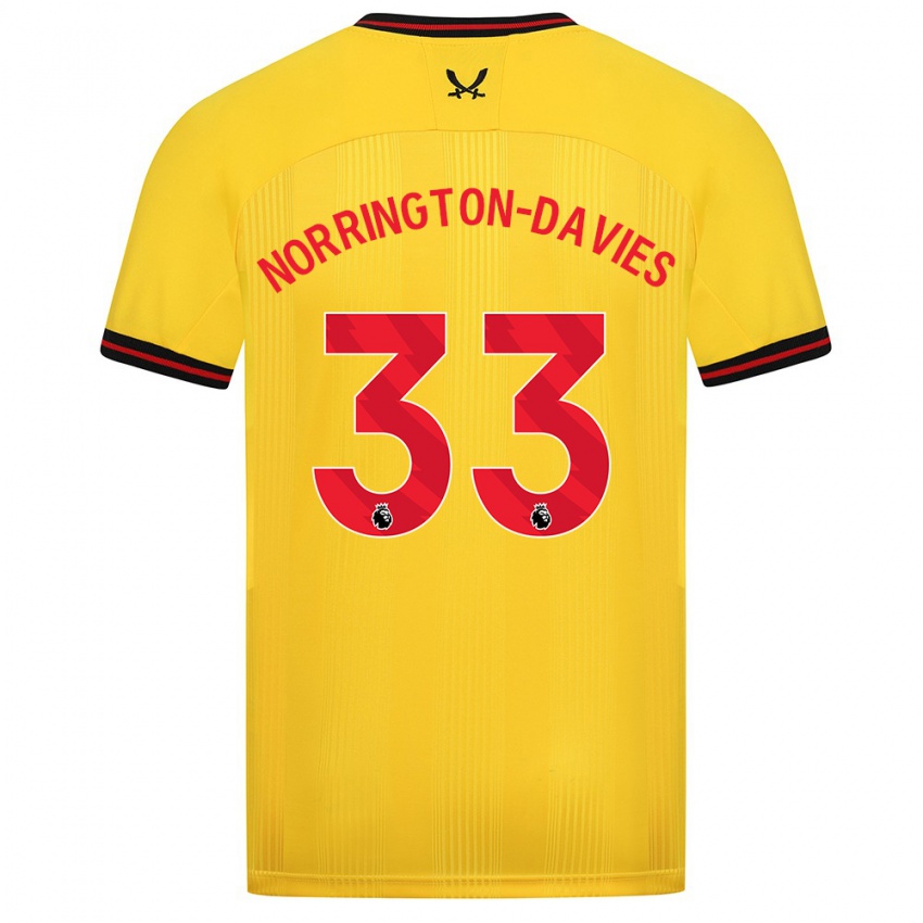 Barn Rhys Norrington-Davies #33 Gul Bortetrøye Drakt Trøye 2023/24 Skjorter T-Skjorte
