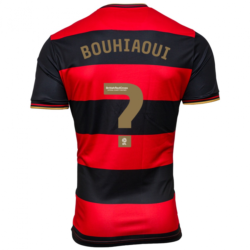 Barn Ramy Bouhiaoui #0 Svart, Rød Bortetrøye Drakt Trøye 2023/24 Skjorter T-Skjorte