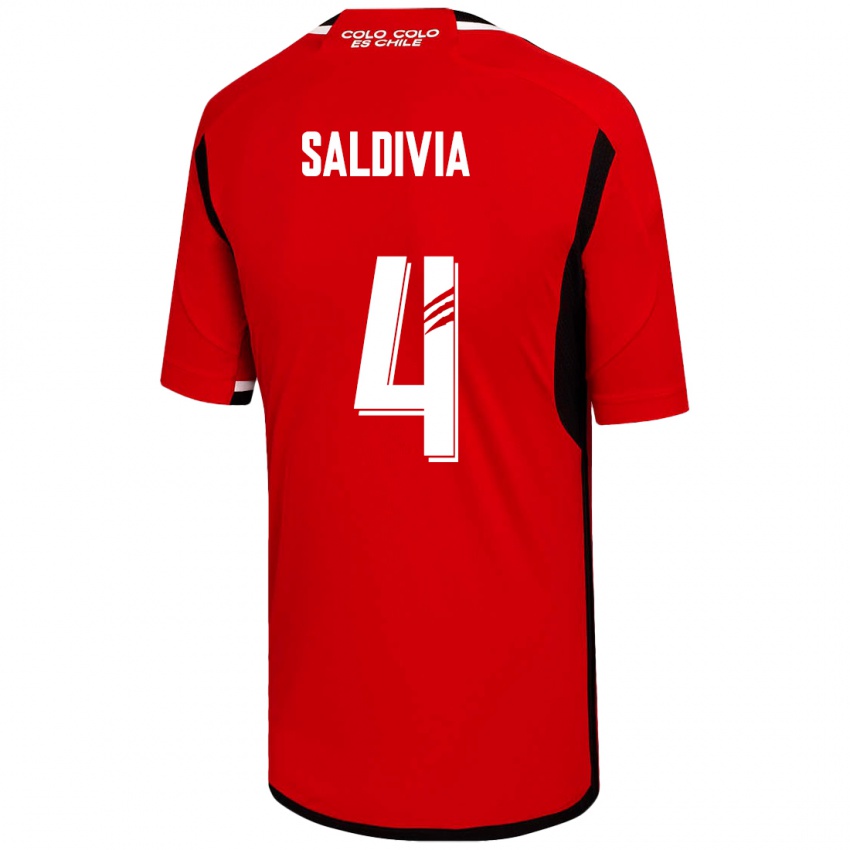 Barn Alan Saldivia #4 Rød Bortetrøye Drakt Trøye 2023/24 Skjorter T-Skjorte