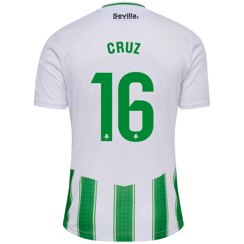 Mann Juan Cruz #16 Hvit Hjemmetrøye Drakt Trøye 2023/24 Skjorter T-Skjorte