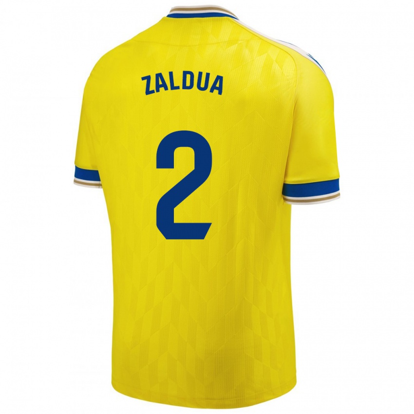 Mann Joseba Zaldua #2 Gul Hjemmetrøye Drakt Trøye 2023/24 Skjorter T-Skjorte