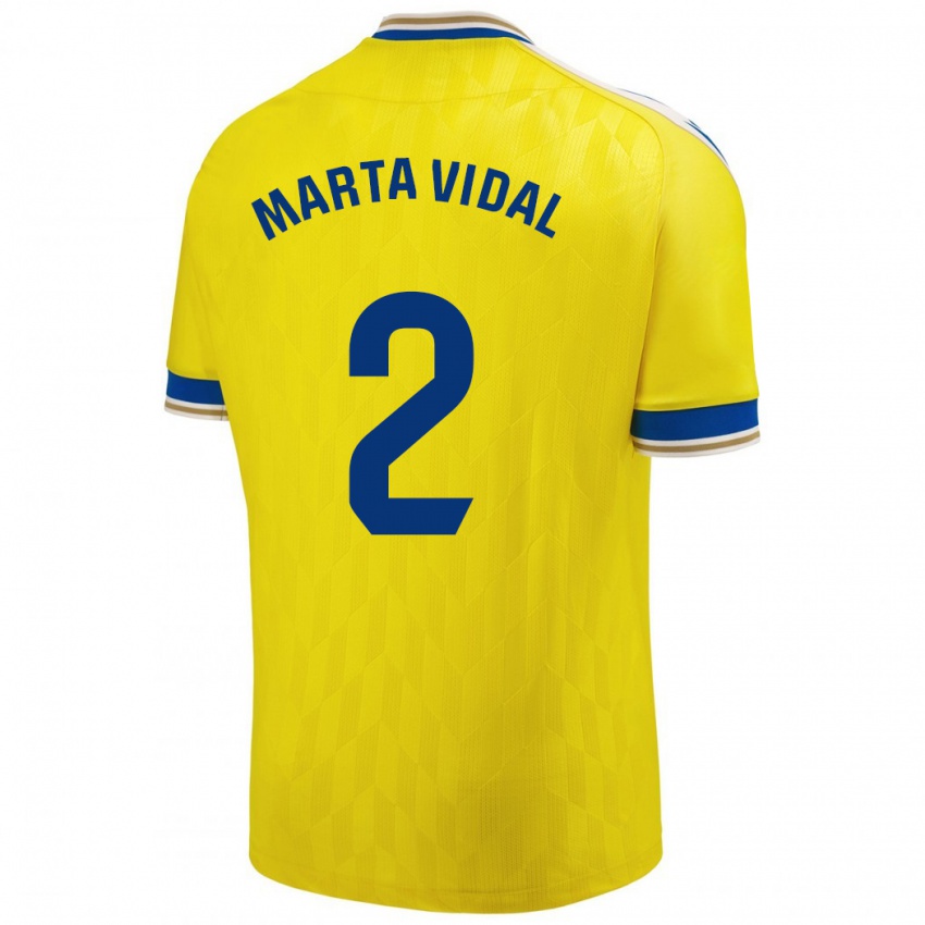 Mann Marta Vidal Vela #2 Gul Hjemmetrøye Drakt Trøye 2023/24 Skjorter T-Skjorte