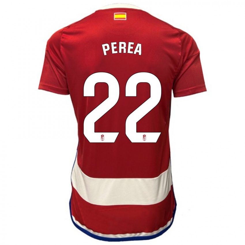 Mann Alberto Perea #22 Rød Hjemmetrøye Drakt Trøye 2023/24 Skjorter T-Skjorte