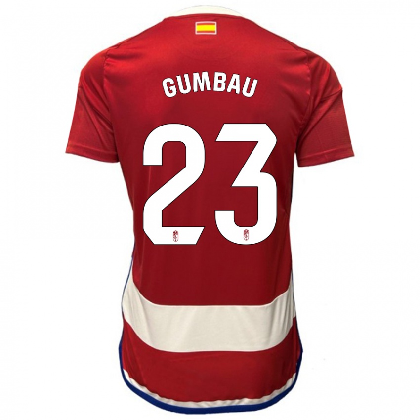 Mann Gerard Gumbau #23 Rød Hjemmetrøye Drakt Trøye 2023/24 Skjorter T-Skjorte