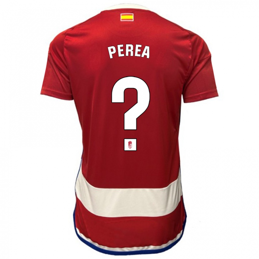 Mann Adri Perea #0 Rød Hjemmetrøye Drakt Trøye 2023/24 Skjorter T-Skjorte