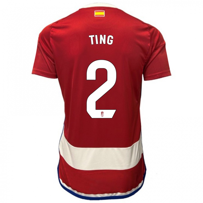 Mann Xie Ting #2 Rød Hjemmetrøye Drakt Trøye 2023/24 Skjorter T-Skjorte