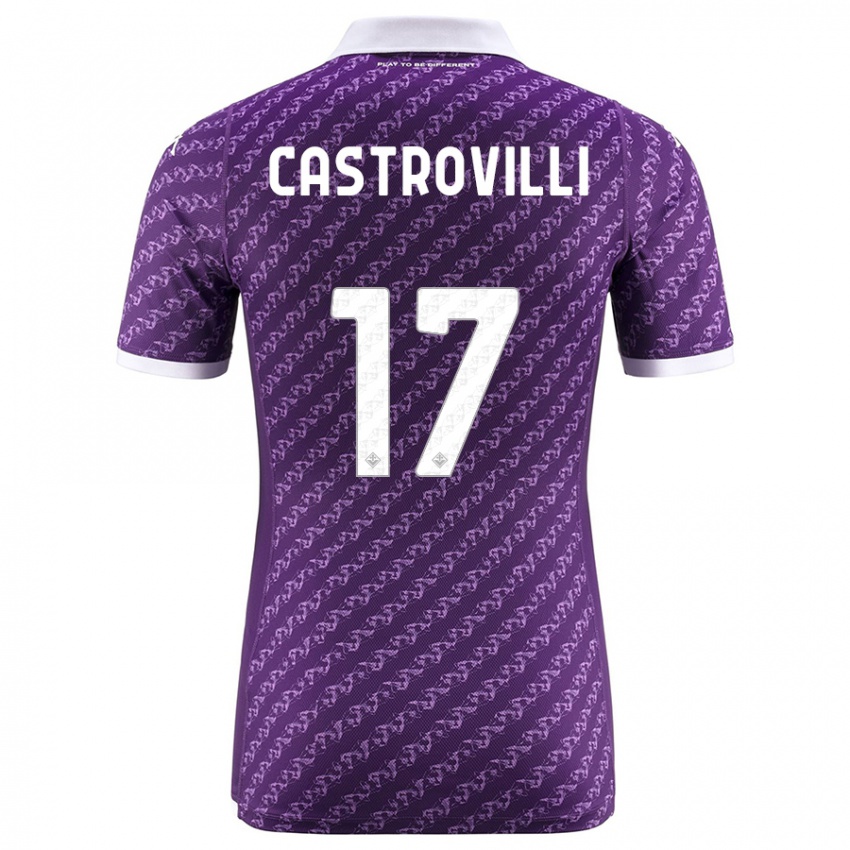 Mann Gaetano Castrovilli #17 Fiolett Hjemmetrøye Drakt Trøye 2023/24 Skjorter T-Skjorte