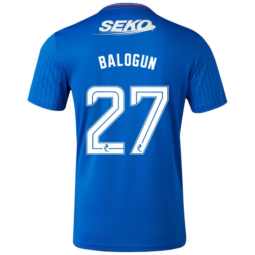 Mann Leon Balogun #27 Blå Hjemmetrøye Drakt Trøye 2023/24 Skjorter T-Skjorte