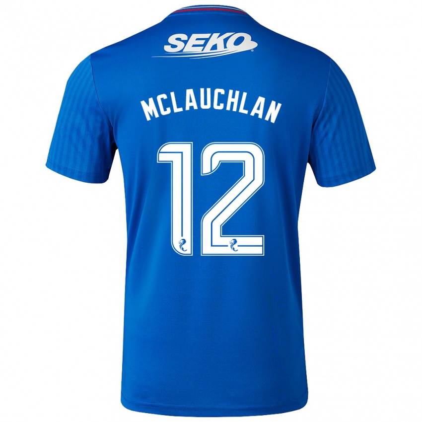 Mann Rachel Mclauchlan #12 Blå Hjemmetrøye Drakt Trøye 2023/24 Skjorter T-Skjorte