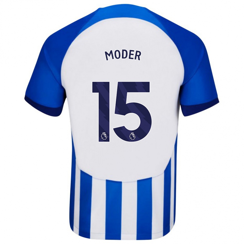 Mann Jakub Moder #15 Blå Hjemmetrøye Drakt Trøye 2023/24 Skjorter T-Skjorte