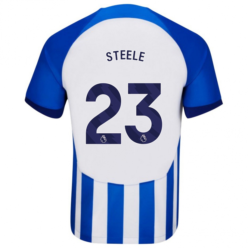 Mann Jason Steele #23 Blå Hjemmetrøye Drakt Trøye 2023/24 Skjorter T-Skjorte