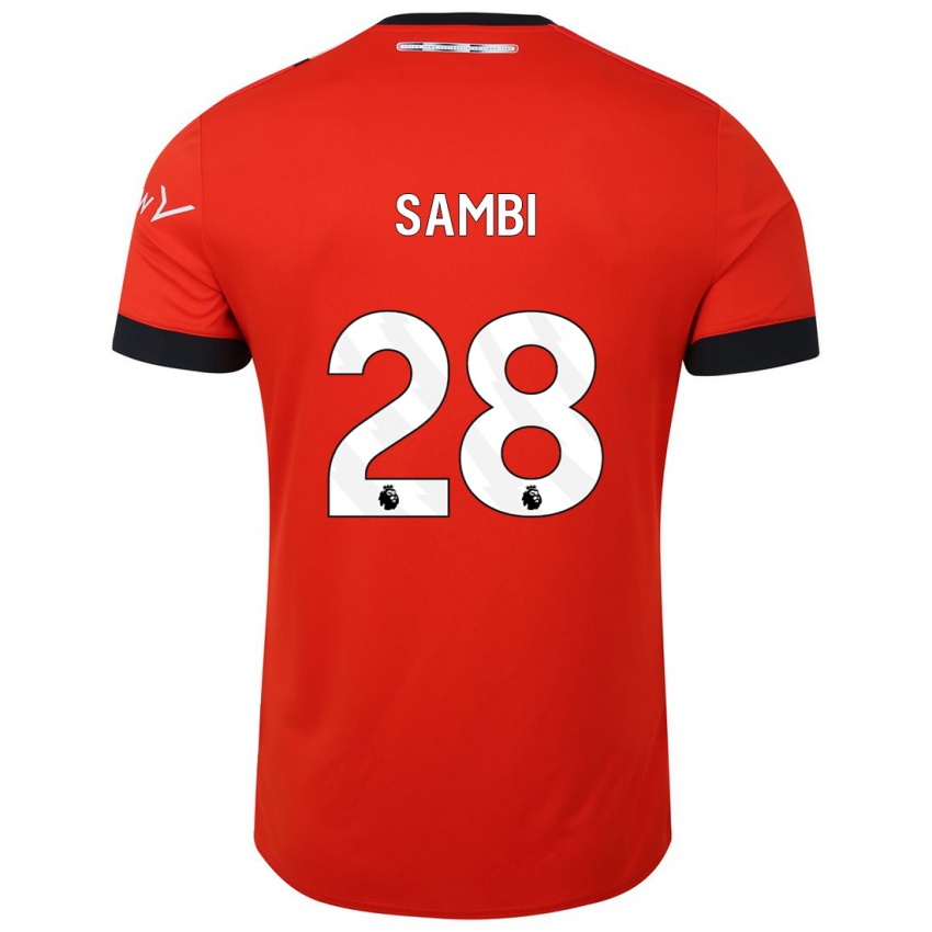 Mann Albert Sambi Lokonga #28 Rød Hjemmetrøye Drakt Trøye 2023/24 Skjorter T-Skjorte