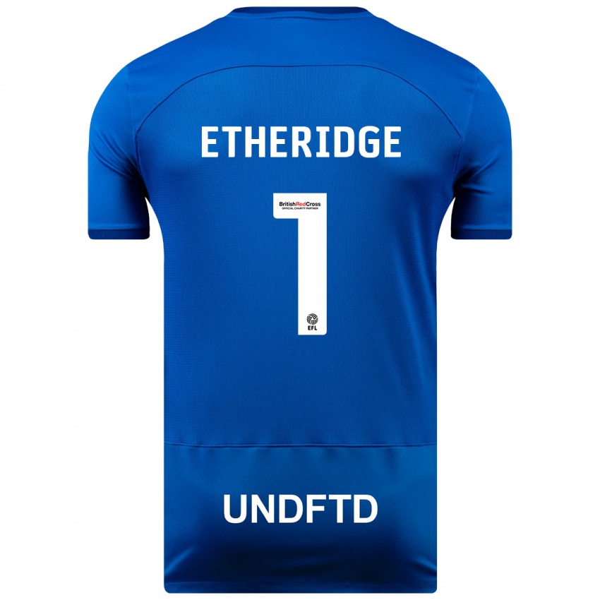 Mann Neil Etheridge #1 Blå Hjemmetrøye Drakt Trøye 2023/24 Skjorter T-Skjorte