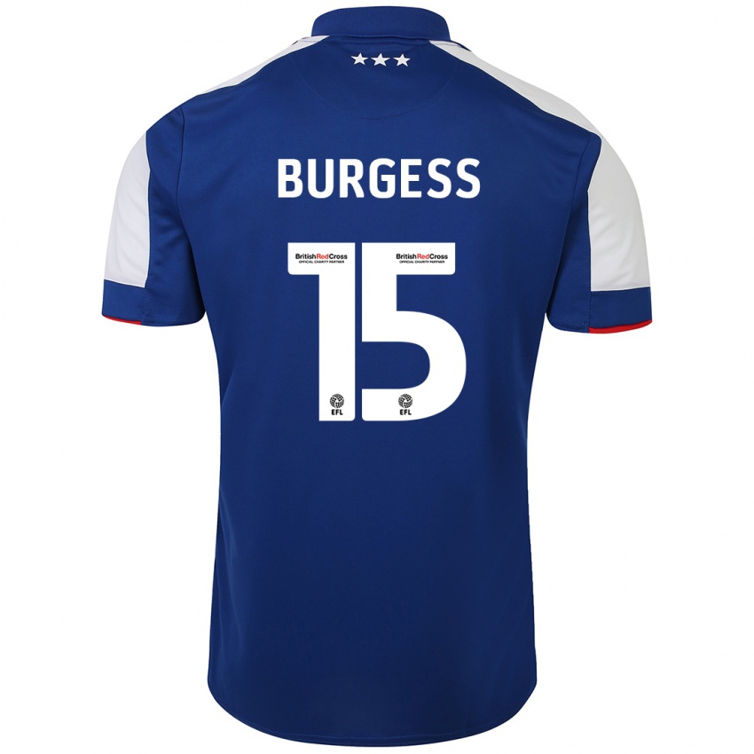 Mann Cameron Burgess #15 Blå Hjemmetrøye Drakt Trøye 2023/24 Skjorter T-Skjorte