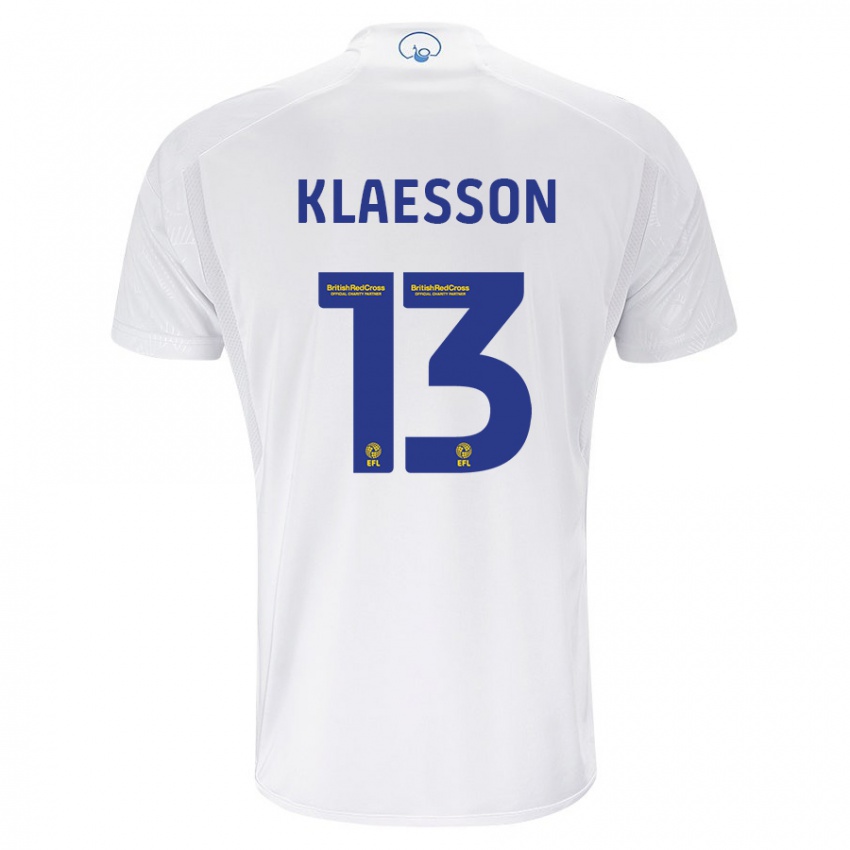 Mann Kristoffer Klaesson #13 Hvit Hjemmetrøye Drakt Trøye 2023/24 Skjorter T-Skjorte