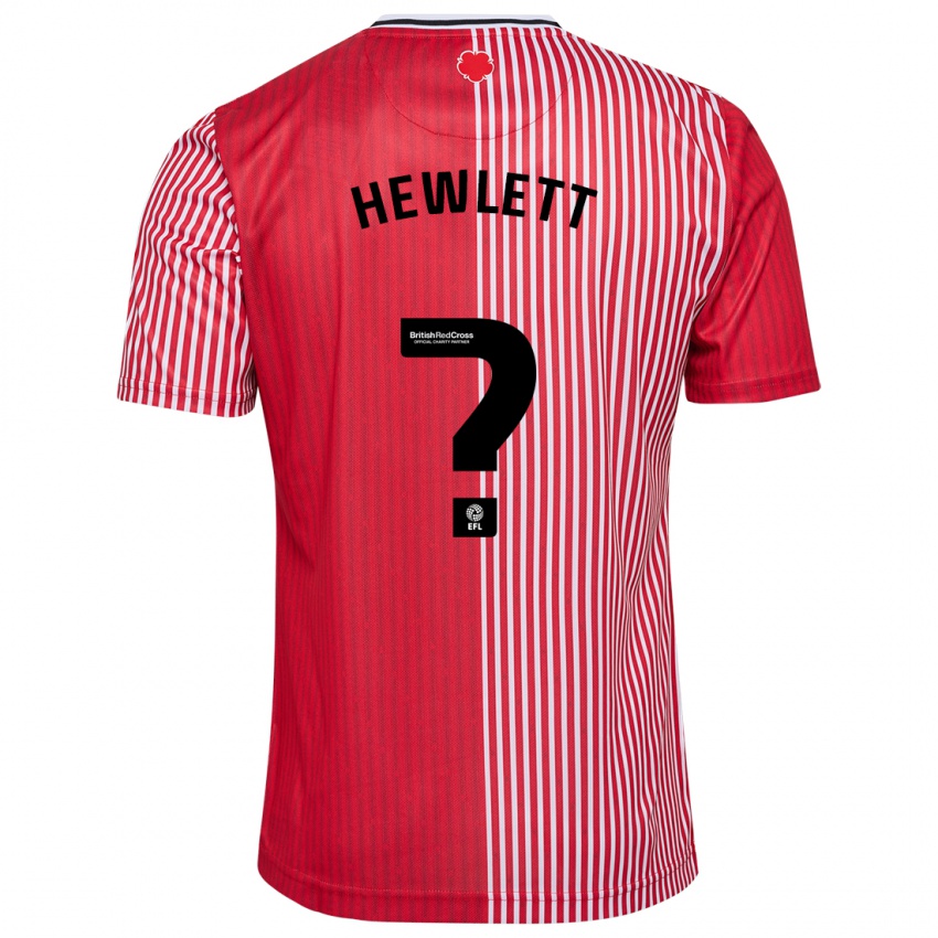 Mann Jem Hewlett #0 Rød Hjemmetrøye Drakt Trøye 2023/24 Skjorter T-Skjorte