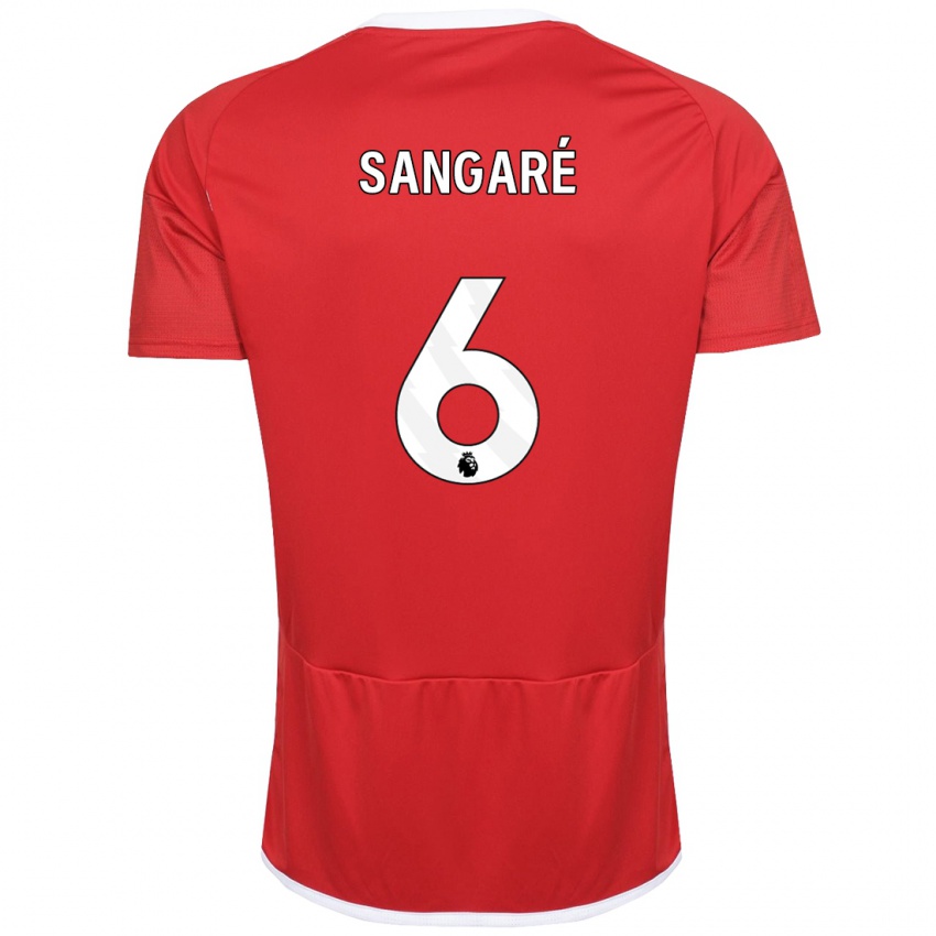 Mann Ibrahim Sangare #6 Rød Hjemmetrøye Drakt Trøye 2023/24 Skjorter T-Skjorte