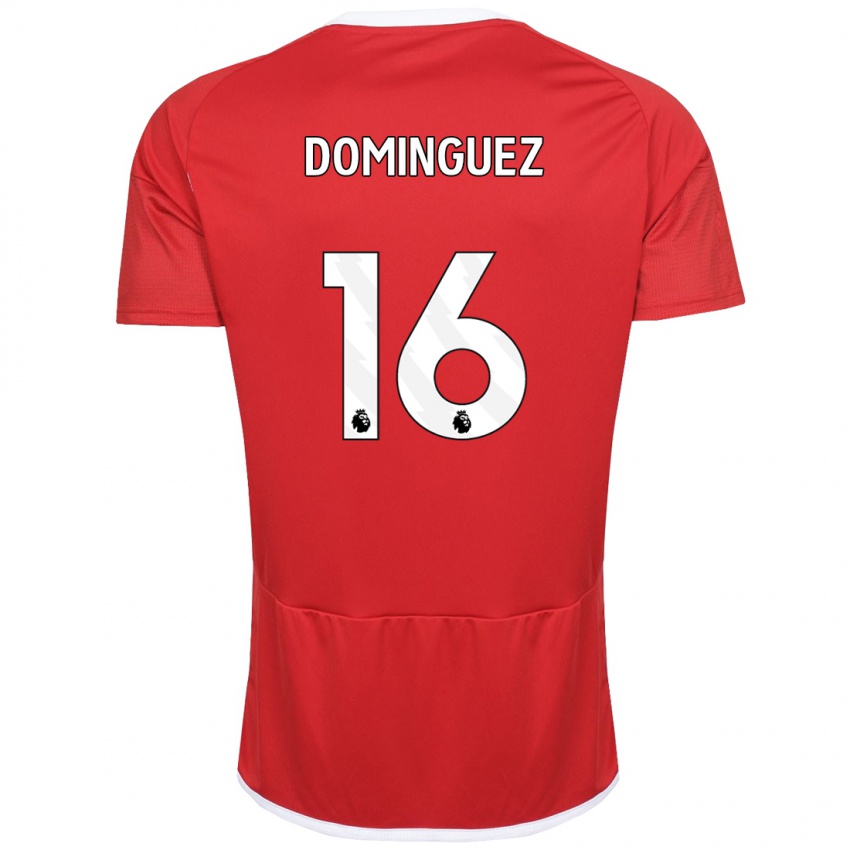 Mann Nicolas Dominguez #16 Rød Hjemmetrøye Drakt Trøye 2023/24 Skjorter T-Skjorte
