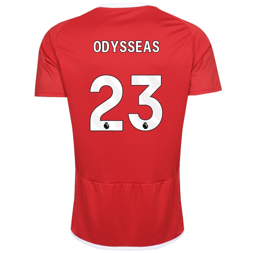 Mann Odysseas Vlachodimos #23 Rød Hjemmetrøye Drakt Trøye 2023/24 Skjorter T-Skjorte