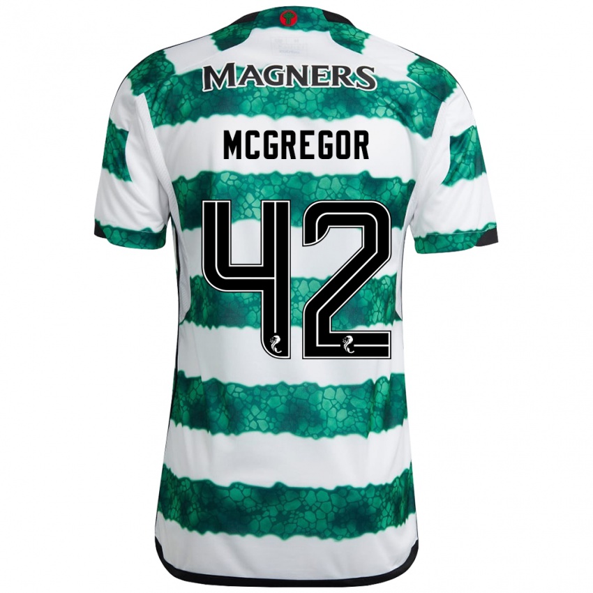 Mann Callum Mcgregor #42 Grønn Hjemmetrøye Drakt Trøye 2023/24 Skjorter T-Skjorte