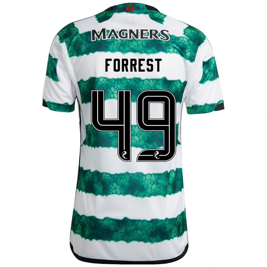 Mann James Forrest #49 Grønn Hjemmetrøye Drakt Trøye 2023/24 Skjorter T-Skjorte