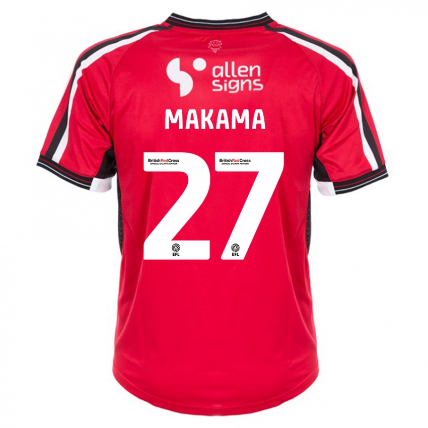 Mann Jovon Makama #27 Rød Hjemmetrøye Drakt Trøye 2023/24 Skjorter T-Skjorte