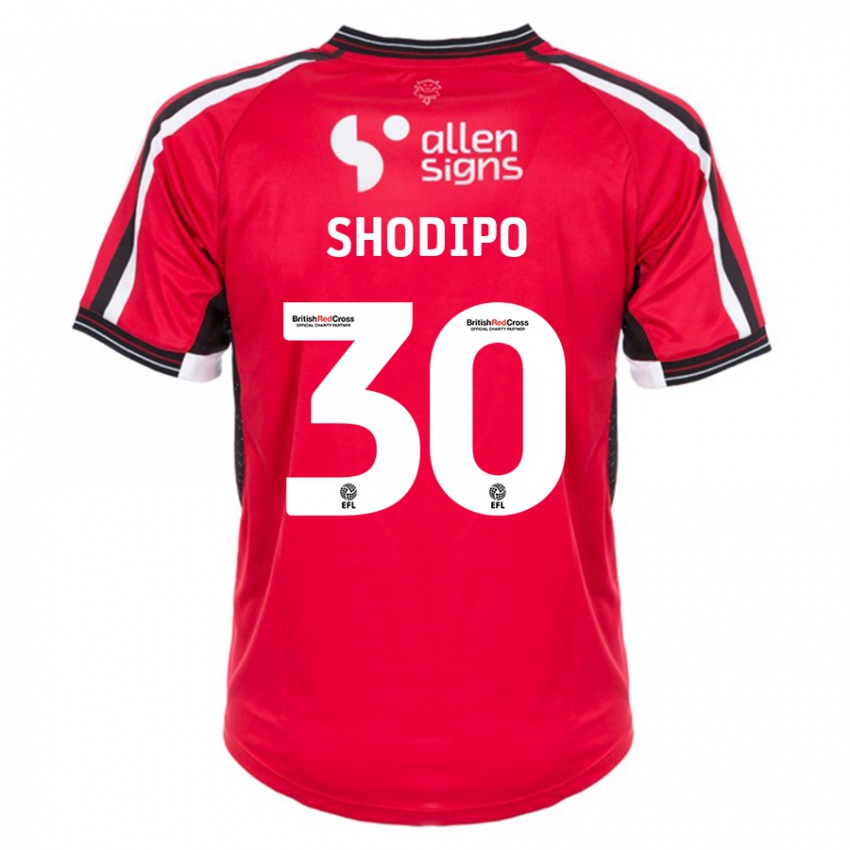 Mann Olamide Shodipo #30 Rød Hjemmetrøye Drakt Trøye 2023/24 Skjorter T-Skjorte