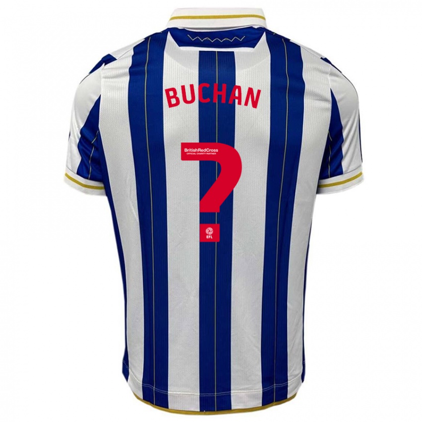 Mann Jay Buchan #0 Blå Hvit Hjemmetrøye Drakt Trøye 2023/24 Skjorter T-Skjorte