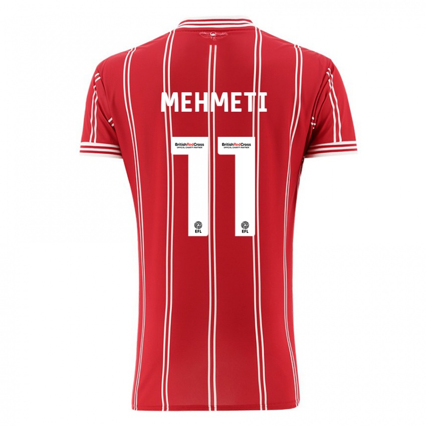 Mann Anis Mehmeti #11 Rød Hjemmetrøye Drakt Trøye 2023/24 Skjorter T-Skjorte