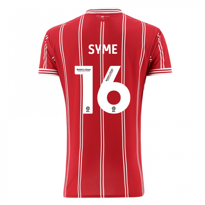 Mann Emily Syme #16 Rød Hjemmetrøye Drakt Trøye 2023/24 Skjorter T-Skjorte