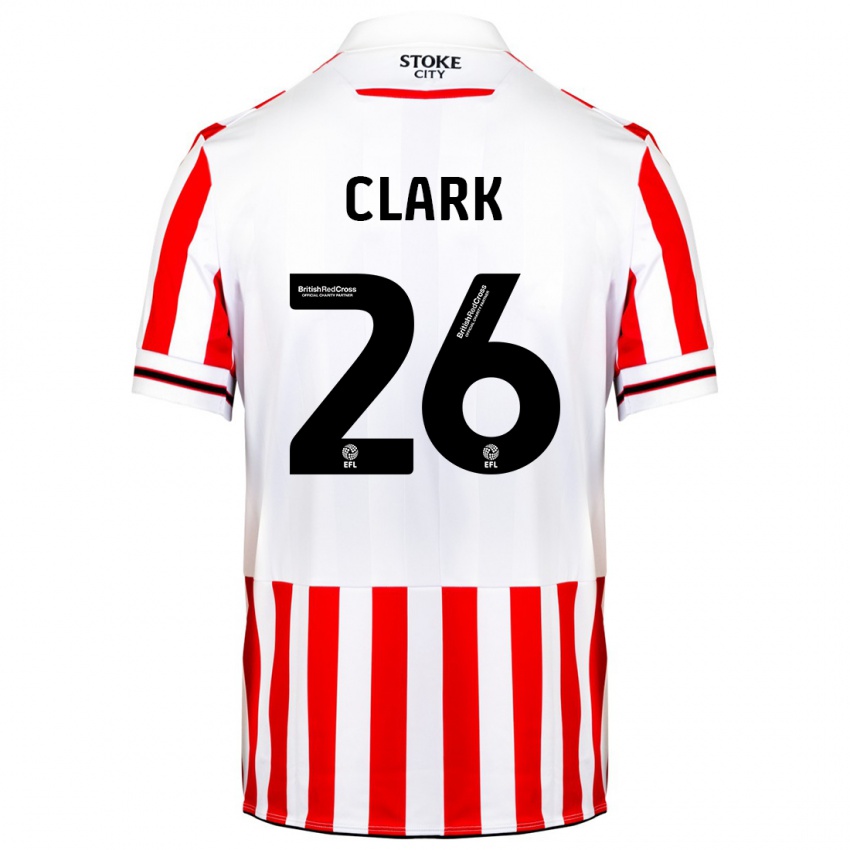 Mann Ciaran Clark #26 Rød Hvit Hjemmetrøye Drakt Trøye 2023/24 Skjorter T-Skjorte