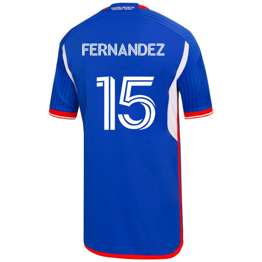 Mann Vicente Fernández #15 Blå Hjemmetrøye Drakt Trøye 2023/24 Skjorter T-Skjorte