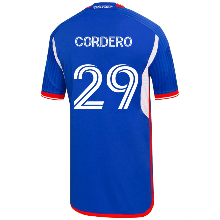 Mann Renato Cordero #29 Blå Hjemmetrøye Drakt Trøye 2023/24 Skjorter T-Skjorte