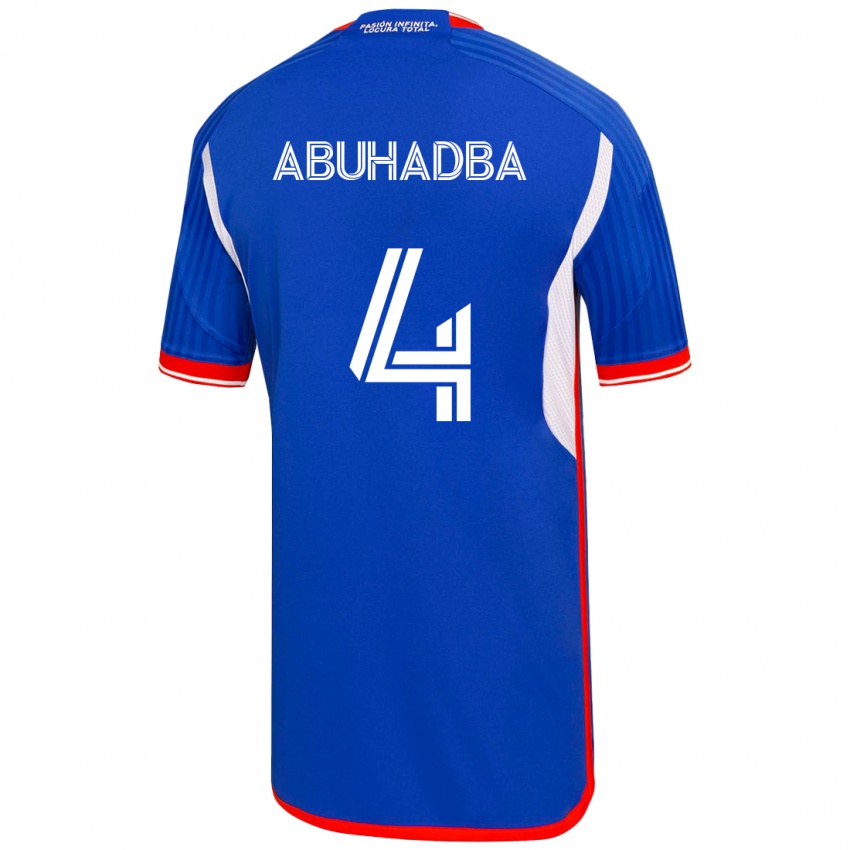 Mann Zacarías Abuhadba #4 Blå Hjemmetrøye Drakt Trøye 2023/24 Skjorter T-Skjorte