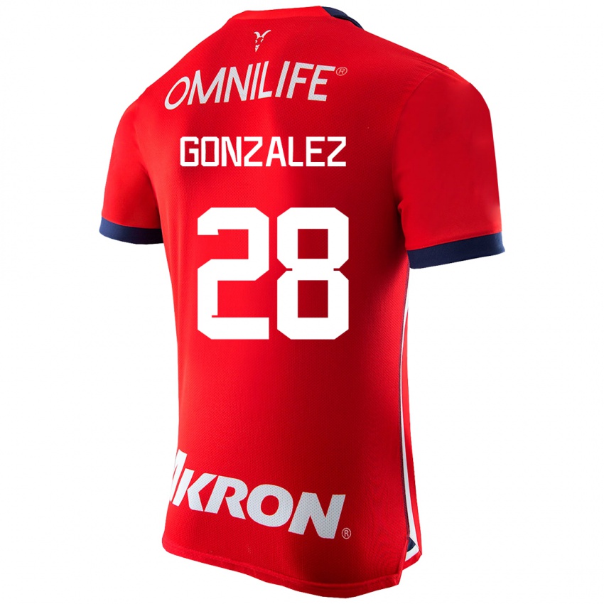 Mann Fernando González #28 Rød Hjemmetrøye Drakt Trøye 2023/24 Skjorter T-Skjorte