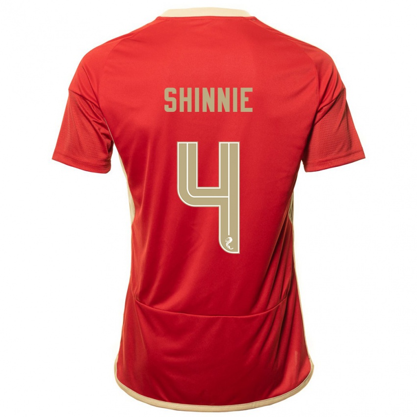 Mann Graeme Shinnie #4 Rød Hjemmetrøye Drakt Trøye 2023/24 Skjorter T-Skjorte