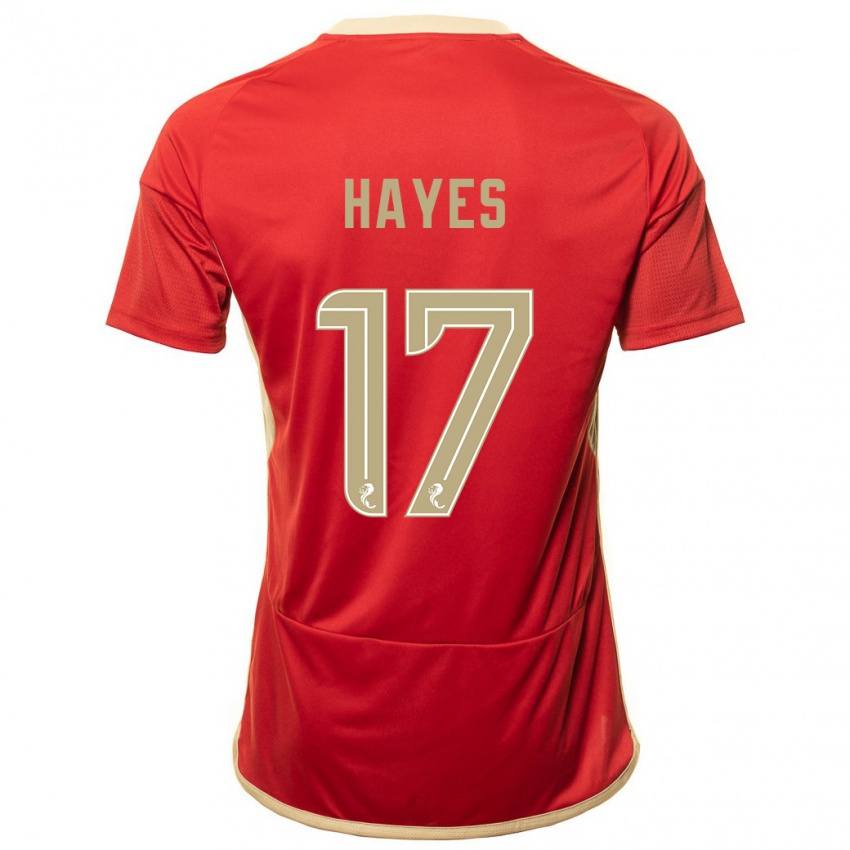 Mann Jonny Hayes #17 Rød Hjemmetrøye Drakt Trøye 2023/24 Skjorter T-Skjorte