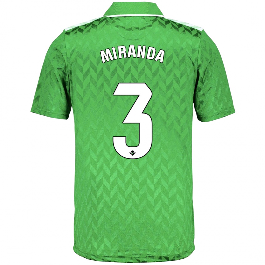 Mann Juan Miranda #3 Grønn Bortetrøye Drakt Trøye 2023/24 Skjorter T-Skjorte