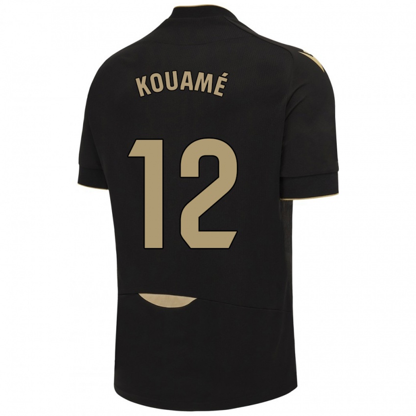 Mann Rominigue Kouamé #12 Svart Bortetrøye Drakt Trøye 2023/24 Skjorter T-Skjorte