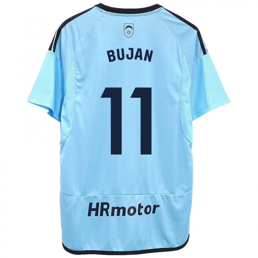 Mann Unai Buján #11 Blå Bortetrøye Drakt Trøye 2023/24 Skjorter T-Skjorte