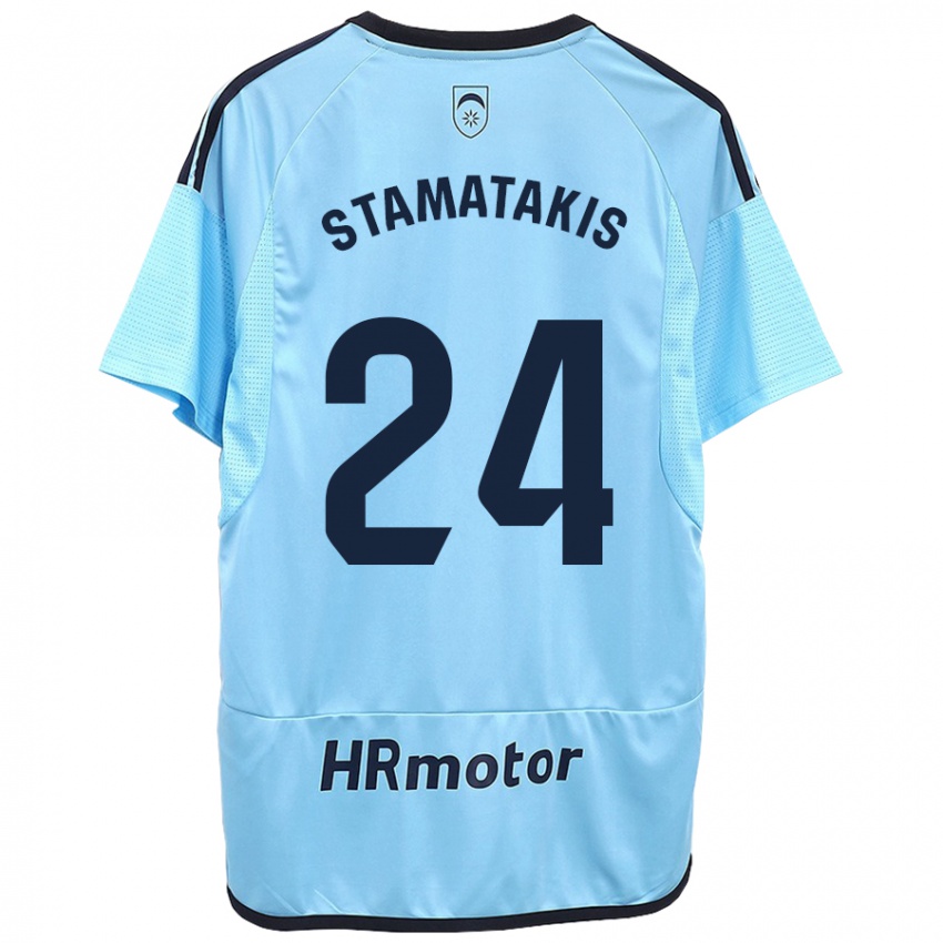 Mann Dimitrios Stamatakis #24 Blå Bortetrøye Drakt Trøye 2023/24 Skjorter T-Skjorte