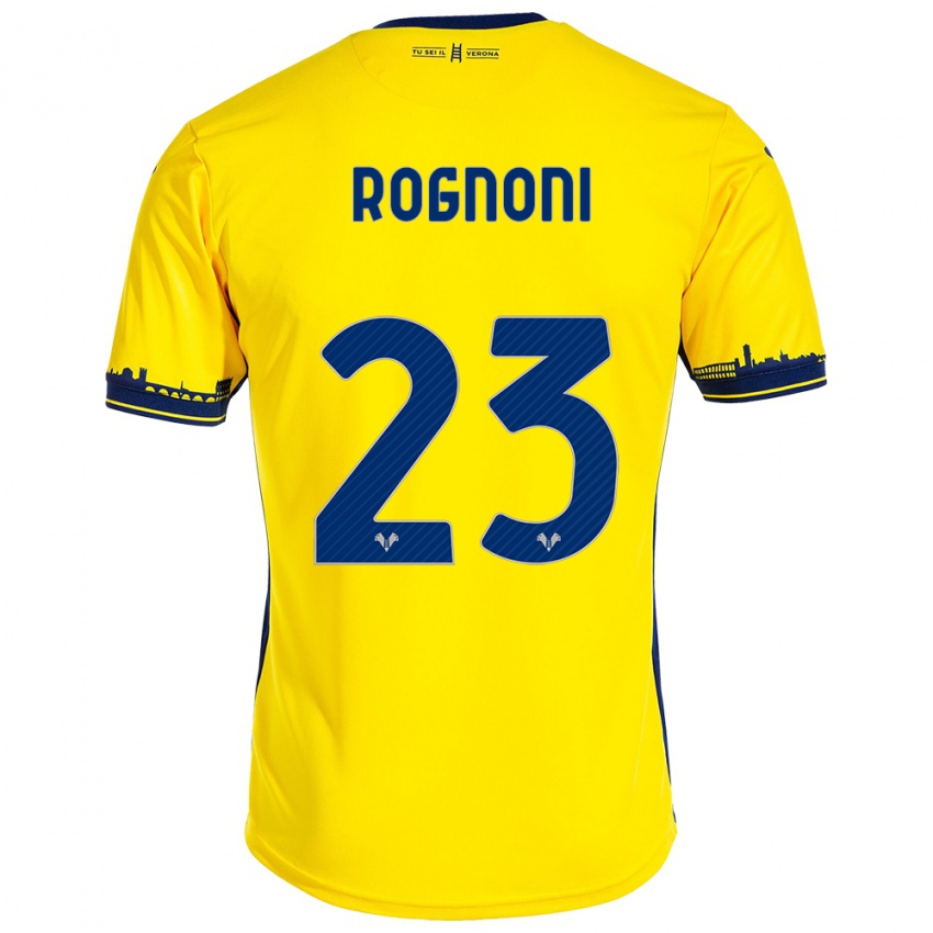 Mann Alessia Rognoni #23 Gul Bortetrøye Drakt Trøye 2023/24 Skjorter T-Skjorte