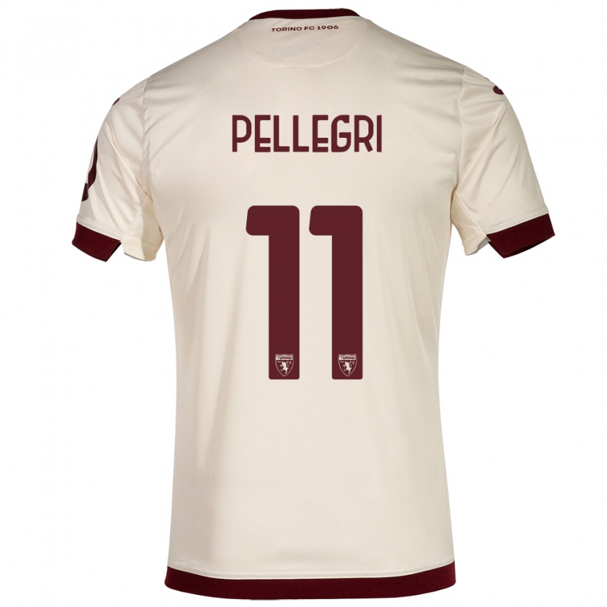 Mann Pietro Pellegri #11 Champagne Bortetrøye Drakt Trøye 2023/24 Skjorter T-Skjorte