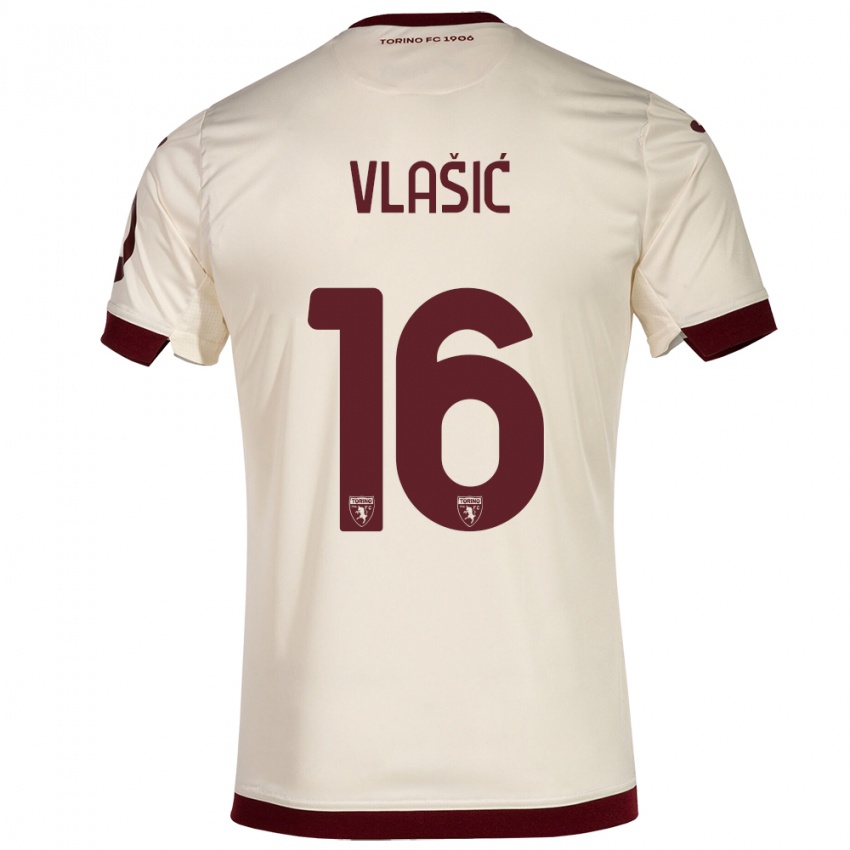 Mann Nikola Vlašić #16 Champagne Bortetrøye Drakt Trøye 2023/24 Skjorter T-Skjorte